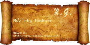 Márky Gedeon névjegykártya